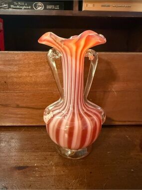 Italian Murano Glass Vase 6” Mid-Century Handcrafted